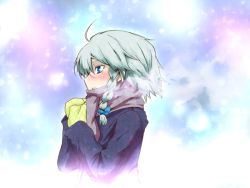 Rule 34 | 1girl, bad id, bad pixiv id, blue eyes, cold, female focus, izayoi sakuya, mittens, perfect cherry blossom, ribbon, scarf, short hair, silver hair, snow, solo, soubi, touhou, winter