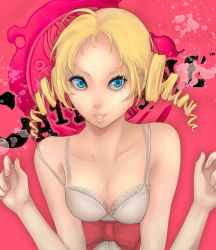 Rule 34 | 1girl, atlus, blonde hair, blue eyes, bow, breasts, catherine, catherine (game), cleavage, drill hair, female focus, solo, twintails