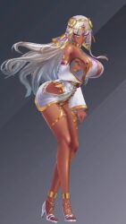 Rule 34 | 1girl, 3d, action taimanin, alternate costume, animated, blue eyes, breasts, cleavage, dark elf, dress, earrings, eleonor (taimanin rpgx), elf, high heels, highleg, highleg panties, highres, huge breasts, jewelry, lilith-soft, long hair, official alternate costume, panties, pointy ears, pubic tattoo, revealing clothes, short dress, simple background, smile, solo, sound, tagme, taimanin (series), taimanin rpgx, tattoo, thong, underwear, very long hair, video, wide hips