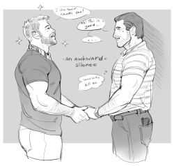 Rule 34 | 2boys, arm hair, awkward, bara, beard, belt, call of duty, call of duty: modern warfare 2, captain price, collared shirt, couple, cropped legs, denim, english text, facial hair, facing viewer, from side, grabbing another&#039;s hand, greyscale, hair slicked back, highres, holding hands, jeans, male focus, mature male, monochrome, multiple boys, muscular, muscular male, mustache, mutton chops, nikolai (modern warfare), pants, pectorals, sasha shkret, scarf, shirt, short hair, sideburns, sketch, smile, sparkle, sweatdrop, t-shirt, thick eyebrows, thought bubble, yaoi