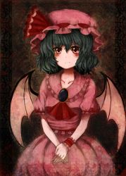 Rule 34 | 1girl, bad id, bad pixiv id, blush, female focus, looking at viewer, portrait, raayu, remilia scarlet, solo, standing, touhou, wings