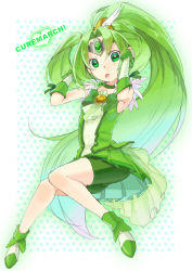 Rule 34 | 10s, 1girl, :p, bike shorts, bike shorts under skirt, bow, bowtie, brooch, character name, cherico, choker, cure march, green bow, green bowtie, green eyes, green hair, green shorts, green skirt, green theme, hair ornament, head wings, jewelry, legs, long hair, looking at viewer, magical girl, matching hair/eyes, midorikawa nao, pleated skirt, ponytail, precure, ruffling hair, shorts, shorts under skirt, skirt, smile precure!, solo, text focus, tiara, tongue, tongue out, tri tails, wings
