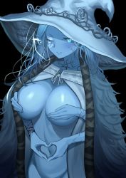 Rule 34 | 1girl, absurdres, blue skin, breasts, colored skin, elden ring, highres, large breasts, ranni the witch, solo