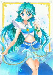 Rule 34 | blue eyes, blue hair, cure mermaid, go! princess precure, kaidou minami, long hair, mugen z003, precure, skirt