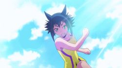 Rule 34 | 10s, 2girls, animated, animated gif, ass, ass-to-ass, blue hair, competition swimsuit, hip attack, keijo!!!!!!!!, lowres, miyata sayaka, multiple girls, one-piece swimsuit, rokudo rin, subtitled, swimsuit, water, white hair