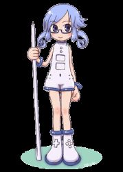 Rule 34 | blue eyes, blue hair, glasses, handheld game console, lowres, nintendo, nintendo ds, personification, stylus