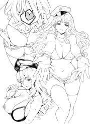 Rule 34 | 1girl, ass, ass grab, bikini, bikini top only, blush, bracelet, breasts, butt crack, cleavage, earrings, greyscale, hat, heart, highres, jewelry, large breasts, long hair, macross, macross frontier, monochrome, mushi024, navel, necklace, nipples, one eye closed, outstretched hand, panties, sheryl nome, short shorts, shorts, skindentation, solo, spoken heart, sweat, swimsuit, thighhighs, underwear, wavy hair