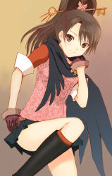 Rule 34 | 1girl, brown eyes, brown hair, capcom, gloves, ace attorney investigations, ace attorney, kay faraday, key, ponytail, scarf, seiru (prairie), skirt, smile, solo