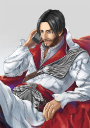 Rule 34 | 1boy, armor, assassin&#039;s creed, assassin&#039;s creed: brotherhood, assassin&#039;s creed (series), bad id, bad pixiv id, belt, cellphone, ezio auditore da firenze, facial hair, highres, hinoe (dd works), hood, hood down, iphone, male focus, manly, open mouth, phone, sash, shoulder armor, smartphone, solo, pauldrons