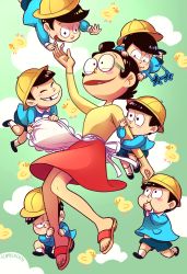 Rule 34 | 10s, 1girl, 6+boys, aged down, artist name, bird, blush stickers, chick, clock, floating, hat, heart, heart in mouth, highres, jitome, kindergarten uniform, matching outfits, matsuno choromatsu, matsuno ichimatsu, matsuno jyushimatsu, matsuno karamatsu, matsuno matsuyo, matsuno osomatsu, matsuno todomatsu, messy hair, missing tooth, mother and son, multiple boys, osomatsu-kun, osomatsu-san, osomatsu (series), school hat, sextuplets, slam (slamsocks), star-shaped eyewear, star-shaped glasses, star (symbol), toddler, tooth gap, wall clock