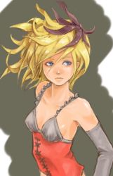 Rule 34 | 1girl, blonde hair, blue eyes, breasts, corset, dragon quest, dragon quest swords, elbow gloves, feather hair ornament, feathers, gloves, feather hair ornament, long hair, sawada sono, setia, small breasts, solo