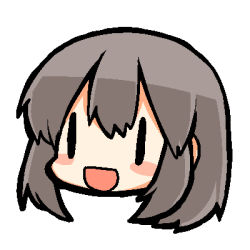 Rule 34 | 10s, 1girl, akagi (kancolle), blush, brown hair, chibi, flat color, kantai collection, long hair, lowres, open mouth, portrait, rebecca (keinelove), simple background, smile, solo, white background, | |