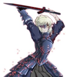 Rule 34 | 1girl, armor, armored dress, artoria pendragon (fate), blonde hair, dress, excalibur morgan (fate), fate/stay night, fate (series), leecheie, saber (fate), saber alter, solo, sword, visor, weapon, yellow eyes