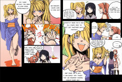 Rule 34 | 3girls, anger vein, angry, archvermin, ass, bare shoulders, barefoot, blonde hair, blood, blue eyes, blue hair, blush, boots, bracelet, breasts, bruise, byakugan, cleavage, clenched hand, clenched teeth, closed eyes, collarbone, comic, english text, eye contact, facial mark, facing another, facing viewer, forehead protector, full body, genderswap, genderswap (mtf), green eyes, hair flip, hairband, hand in own hair, hand on another&#039;s shoulder, hand to own mouth, hand up, hands up, happy, haruno sakura, hood, hoodie, hyuuga hinata, injury, jacket, japanese clothes, jewelry, kimono, large breasts, laughing, left-to-right manga, leg up, long hair, looking at another, looking at viewer, lying, multiple girls, naruko (naruto), naruto, naruto (series), naruto shippuuden, ninja, nosebleed, obi, off shoulder, on ground, on side, open mouth, pants, parted lips, pink hair, pointing, profile, punching, sash, seductive smile, shirt, short twintails, shouting, skirt, sleeveless, sleeveless shirt, smile, smoke, speech bubble, standing, talking, teeth, tongue, truth, twintails, upper body, uzumaki naruto, walking, whisker markings, whiskers, white eyes, wide-eyed, wide sleeves