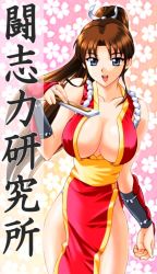 Rule 34 | artist request, breasts, brown hair, cleavage, curvy, fatal fury, large breasts, long hair, shiranui mai, snk, the king of fighters, toushi ryoku, translation request