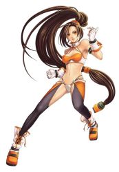 Rule 34 | 00s, 1girl, boots, brown hair, dungeon and fighter, fighter (dungeon and fighter), fingerless gloves, gloves, long hair, solo, thighhighs, thong, very long hair
