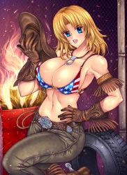 Rule 34 | 1girl, blonde hair, breasts, dead or alive, denim, highres, jeans, large breasts, pants, tecmo, tina armstrong