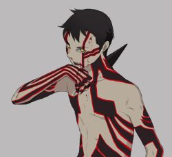 Rule 34 | 1boy, animated, animated gif, atlus, black hair, blood, harano, demi-fiend, male focus, megami tensei, neon trim, shin megami tensei, shin megami tensei iii: nocturne, solo, yellow eyes