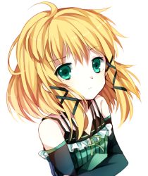 Rule 34 | 10s, 1girl, black bullet, blonde hair, green eyes, looking at viewer, moseley, ribbon-trimmed clothes, ribbon trim, solo, tina sprout