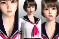 Rule 34 | 1girl, 3d, osano yuika, school uniform, short hair, sister&#039;s sexual circumstances, tongue, tongue out, umemaro