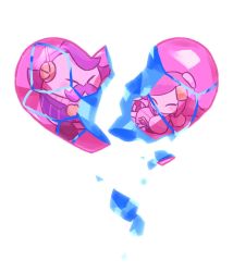 Rule 34 | 1boy, 1girl, artist request, broken heart, closed eyes, facial hair, father and daughter, formal, hair ornament, hairclip, heart, kirby: planet robobot, kirby (series), max profitt haltmann, mustache, necktie, nintendo, pink hair, purple hair, suit, susie (kirby), white background