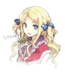 Rule 34 | 1girl, atelier (series), atelier rorona, blonde hair, blue eyes, cuderia von feuerbach, female focus, gust, h2so4, jewelry, long hair, necklace, ribbon, sketch, solo, two side up