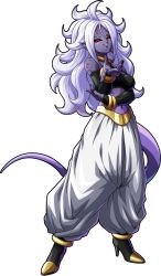 Rule 34 | 1girl, alternate form, android 21, ankle boots, bandai namco, black nails, black sclera, boots, colored sclera, colored skin, detached sleeves, dragon ball, dragon ball fighterz, full body, harem pants, high heel boots, high heels, highres, light purple hair, looking at viewer, majin (race), majin android 21, messy hair, nail polish, navel, official art, pants, pink skin, pointing, pointing at viewer, red eyes, smile, solo, stomach, tail, transparent background