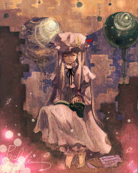 Rule 34 | 1girl, bac, bad id, bad pixiv id, barefoot, book, closed eyes, female focus, hat, long hair, patchouli knowledge, purple hair, solo, touhou, very long hair