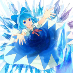 Rule 34 | 1girl, bad id, bad pixiv id, blue eyes, blue hair, cirno, female focus, ice, matching hair/eyes, mousariababa, solo, embodiment of scarlet devil, touhou
