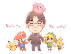 Rule 34 | 1girl, 3boys, :&gt;, :3, animal crossing, blonde hair, blush, chibi, commentary, creatures (company), facial hair, game freak, gen 1 pokemon, glasses, gloves, hat, holding hands, isabelle (animal crossing), iwata satoru, kirby, kirby (series), link, looking at viewer, mario, mario (series), multiple boys, mustache, namie-kun, nintendo, overalls, pikachu, pointy ears, pokemon, pokemon (creature), simple background, sketch, smile, the legend of zelda, white background
