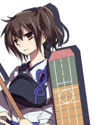 Rule 34 | 10s, 1girl, armor, bad id, bad pixiv id, bow (weapon), brown eyes, brown hair, japanese clothes, kaga (kancolle), kantai collection, muneate, ponytail, sakura (lilak a), side ponytail, solo, weapon