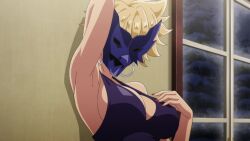 Rule 34 | 1girl, animated, anime screenshot, arito kei, breasts, cleavage, fuuto tantei, highres, large breasts, nail polish, solo, tagme, video