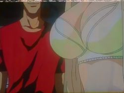 Rule 34 | 1990s (style), animated, animated gif, assisted exposure, bouncing breasts, bra, breasts, covered erect nipples, large breasts, lingerie, luv wave, mikogami mamoru, nipples, pink pineapple, rape, tagme, underwear