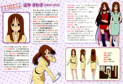 Rule 34 | belt, blush stickers, brown hair, glasses, hand on another&#039;s chin, k-on!, long hair, newspaper, open mouth, pantyhose, smile, yamanaka sawako