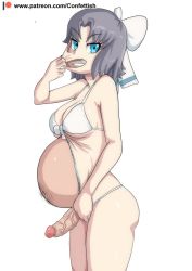 Rule 34 | 1boy, belly, bikini, breasts, confettish, cosplay, disguise, large breasts, non-web source, penis, senran kagura, skinsuit, solo, swimsuit, tagme, uncensored, yumi (senran kagura), yumi (senran kagura) (cosplay)