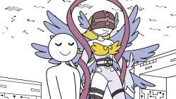 angel angel_girl angewomon belt digimon highres jaiden_animations long_hair mask wings