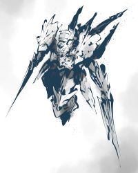 Rule 34 | absurdres, dual wielding, flying, from above, greyscale, highres, holding, holding sword, holding weapon, ikaruga (knight&#039;s &amp; magic), ishiyumi, knight&#039;s &amp; magic, looking up, mecha, monochrome, robot, science fiction, sketch, sword, weapon