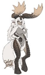 Rule 34 | 1girl, :&lt;, banbaro, breasts, capelet, claws, commentary request, dark-skinned female, dark skin, dated, dress, full body, fur-trimmed capelet, fur-trimmed dress, fur collar, fur trim, grey dress, hair between eyes, highres, horns, large breasts, long hair, monster girl, monster hunter, monster hunter: world, monster hunter (series), neck fur, personification, pointy ears, scales, signature, simple background, solo, tail, white background, white hair, yellow eyes, yoshida hideyuki