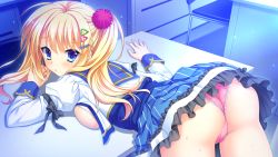Rule 34 | 1girl, ass, bent over, blonde hair, blue eyes, breasts, female focus, game cg, kin&#039;iro loveriche, kisaki reina, long hair, looking at viewer, solo
