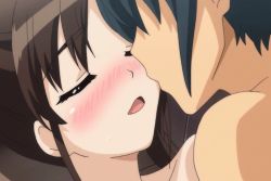Rule 34 | 1boy, 1girl, animated, animated gif, blush, breasts, brown hair, censored, cleavage, closed eyes, hetero, katekano idol sister, ooizumi maina, open mouth, pussy, sex