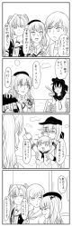 Rule 34 | 4koma, 5girls, abukuma (kancolle), abyssal ship, adapted turret, aged down, akatsuki (kancolle), arms up, artist request, beret, blood, blood on hands, blush, buttons, cloud, collared shirt, comic, commentary request, double bun, epaulettes, flat cap, gloves, greyscale, hair between eyes, hair bun, hair rings, hat, head grab, highres, holding, holding weapon, indoors, jacker, jitome, kantai collection, kashima (kancolle), long hair, long sleeves, machinery, monochrome, multiple girls, neck ribbon, neckerchief, ocean, ooi (kancolle), open mouth, outdoors, parted lips, pleated skirt, remodel (kantai collection), ribbon, rigging, round teeth, sailor collar, school uniform, serafuku, shield, shirt, short sleeves, skirt, smile, smokestack, speech bubble, teeth, torpedo, torpedo tubes, translation request, turret, twintails, water, wavy hair, weapon