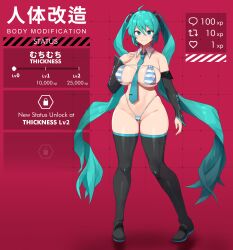 Rule 34 | 1girl, absurdres, aqua eyes, aqua hair, aqua necktie, bikini, black sleeves, blue bikini, boots, breasts, clip studio paint (medium), collarbone, commentary, detached collar, detached sleeves, english commentary, english text, full body, hand up, hatsune miku, headset, highres, large breasts, like and retweet, long hair, looking at viewer, micro bikini, necktie, red background, sinensian, skindentation, smile, solo, standing, straight-on, striped bikini, striped clothes, swimsuit, thick thighs, thigh boots, thighhighs, thighs, twintails, very long hair, vocaloid, white bikini