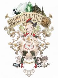 Rule 34 | 1girl, agnes oblige, anniversary, blonde hair, bow, bravely default: flying fairy, bravely default (series), castle, doll, edea lee, closed eyes, fairy, fairy wings, gym shirt, gym shorts, hair bow, hair ornament, highres, ikusy, navel, official art, over-kneehighs, ringabel, shirt, shirt grab, shoes, shorts, smile, sneakers, sportswear, square enix, stuffed toy, thighhighs, tiz arrior, wings