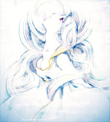 Rule 34 | 1girl, dress, fate/zero, fate (series), irisviel von einzbern, irisviel von einzbern (angel&#039;s song), long hair, motsu (kk 3), red eyes, solo, white hair
