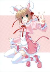 Rule 34 | 1girl, :p, absurdres, animal ears, blonde hair, rabbit ears, highres, nanao naru, solo, thighhighs, tongue, tongue out