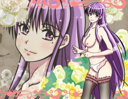 Rule 34 | 1girl, bapio, breasts, etou fujiko, ichiban ushiro no daimaou, purple hair
