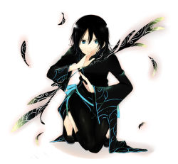 Rule 34 | 00s, 1boy, androgynous, black hair, blue eyes, child, chinese clothes, edato, feathers, gopher (soul eater), looking at viewer, male focus, short hair, solo, soul eater, trap, wings