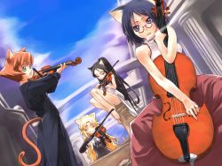 Rule 34 | animal ears, cat ears, cat tail, cello, instrument, music, original, tail, violin