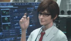Rule 34 | 1girl, 3d, animated, animated gif, blue eyes, brown hair, capcom, coffee cup, computer, cup, disposable cup, drinking, closed eyes, glasses, glasses removed, lab coat, light smile, lowres, necktie, realistic, rebecca chambers, red necktie, resident evil, resident evil: vendetta, shirt, short hair, solo, white shirt