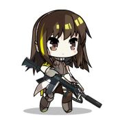 Rule 34 | 1girl, animated, assault rifle, chibi, girls&#039; frontline, gun, lowres, m4 carbine, m4a1 (girls&#039; frontline), military, rifle, saru (style), self-upload, smile, solo, ugoira, video, weapon, white background, yun (yunguy1)